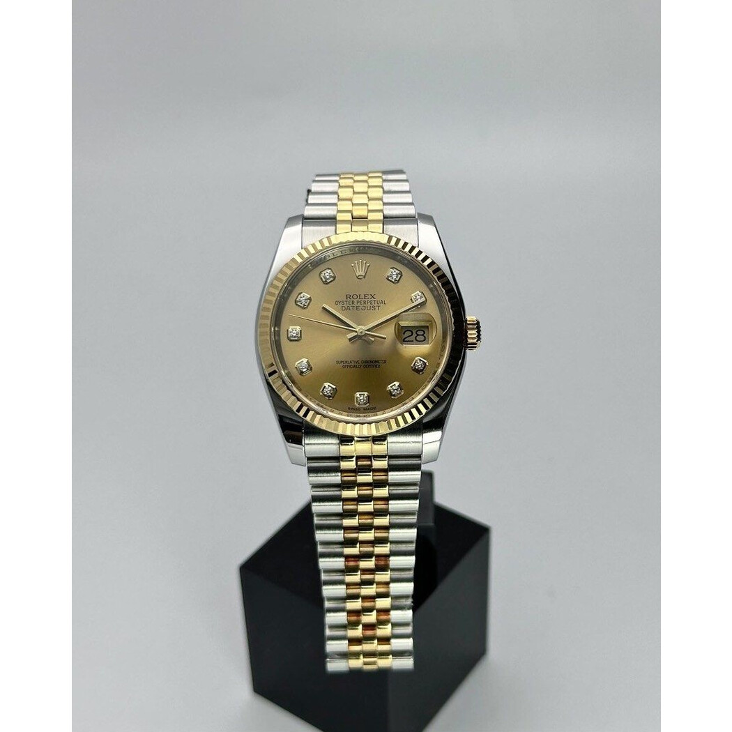 (SOLD!!) 36mm • Rolex Datejust 116233 2-Tone Silver Gold 10P Diamond